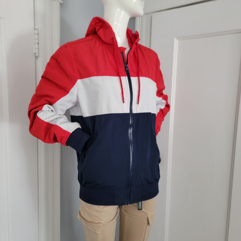 H&M Red Colorblock Hood - Picture 5 of 10
